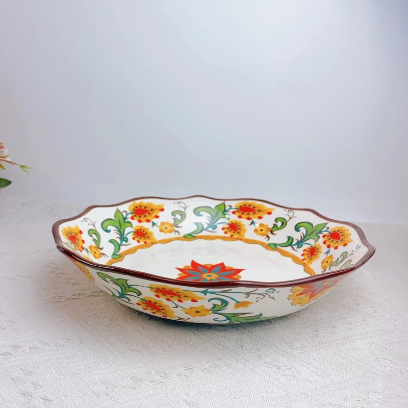 【欧礼】波西系列黄波卡12英寸大汤碗