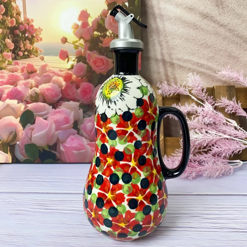 （精选）红浆果系列家用油壶醋壶带盖陶瓷餐具