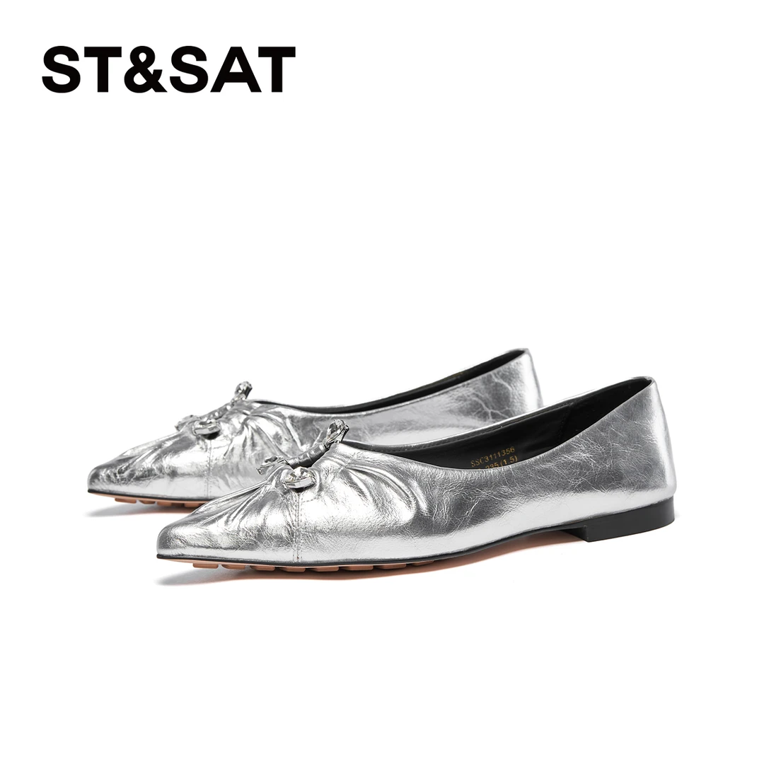 星期六时尚小众浅口单鞋设计感舒适休闲女平底鞋SSC3111356