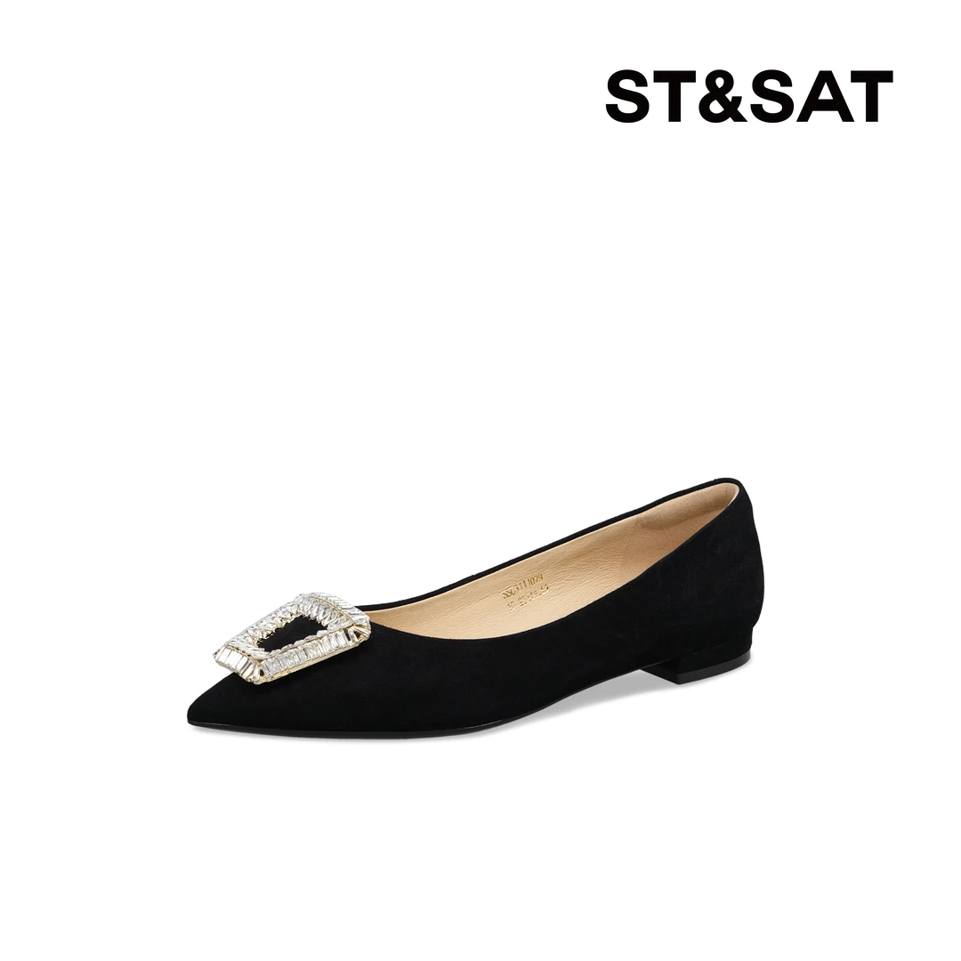 【晚宴系列】优雅新款尖头钻扣气质平底单鞋浅口鞋SSC3111079