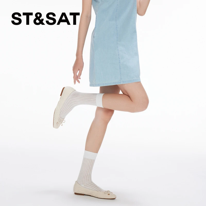 平底鞋蝴蝶结单鞋春季一脚蹬百搭女鞋SS4111112A