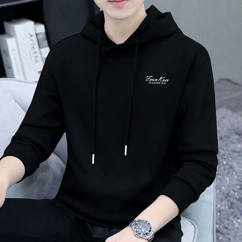 连帽卫衣男冬季2025新款潮流时尚带帽长袖T恤休闲重磅外套上衣服