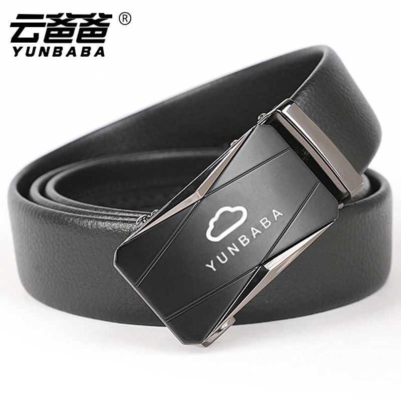 【真皮】礼盒装皮带中年男士小牛皮腰带皮带裤带自动扣送老爸礼物
