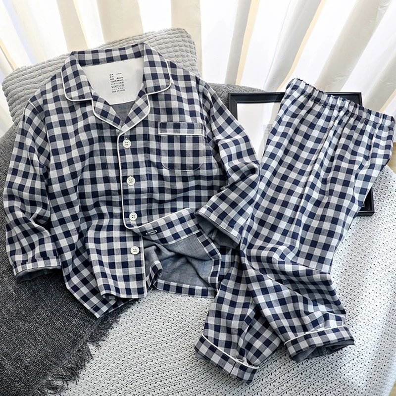 儿童款-全棉双层纱家居服套装
