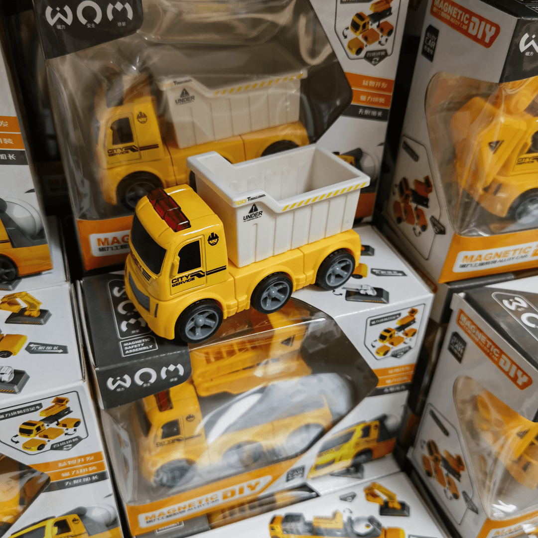 合金磁力车DIY拼接模型车口袋车玩具