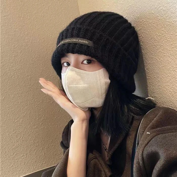 帽子男女秋冬潮毛线帽男款保暖百搭冷帽宽松大头围显脸小针织帽男