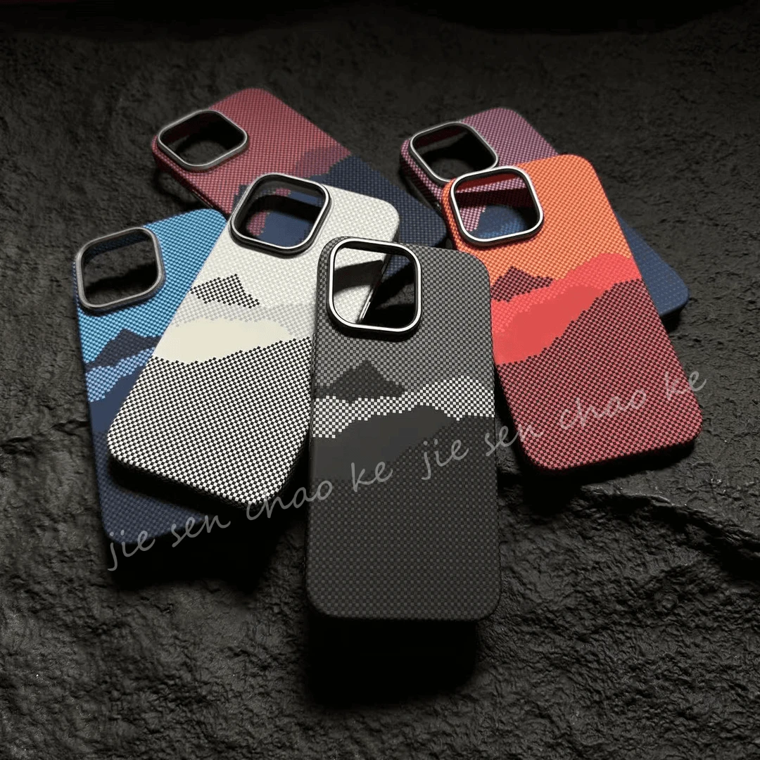 山与星河适用iPhone16promax磁吸手机壳高档15/14/13防摔创意个性