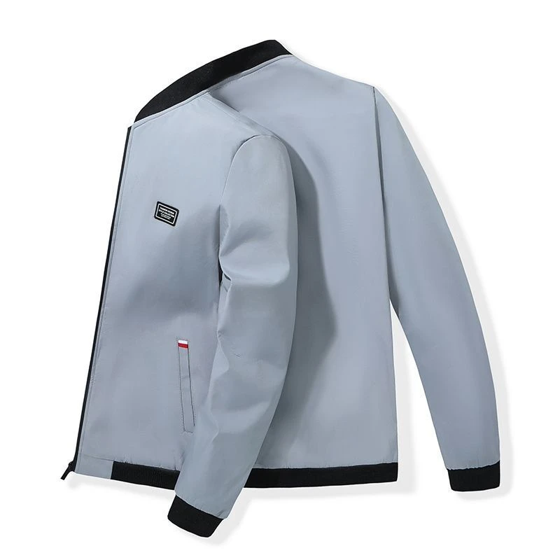 春秋季青年上衣新款男装外套夹克百搭休闲时尚立领棒球服潮流帅气