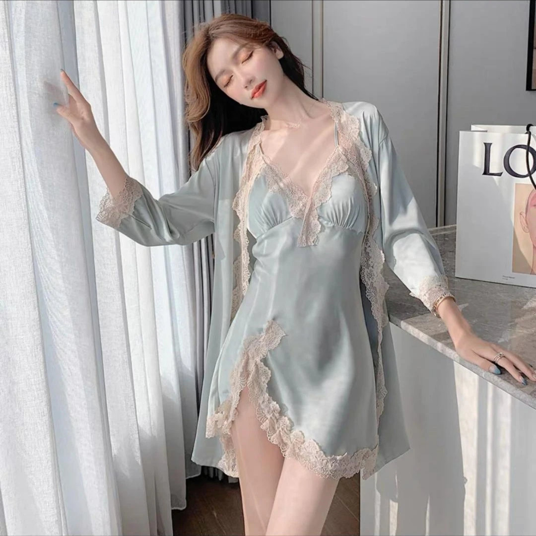 <一见倾心>夏季薄款性感宫廷睡裙带胸垫纯欲法式吊带睡裙居家服
