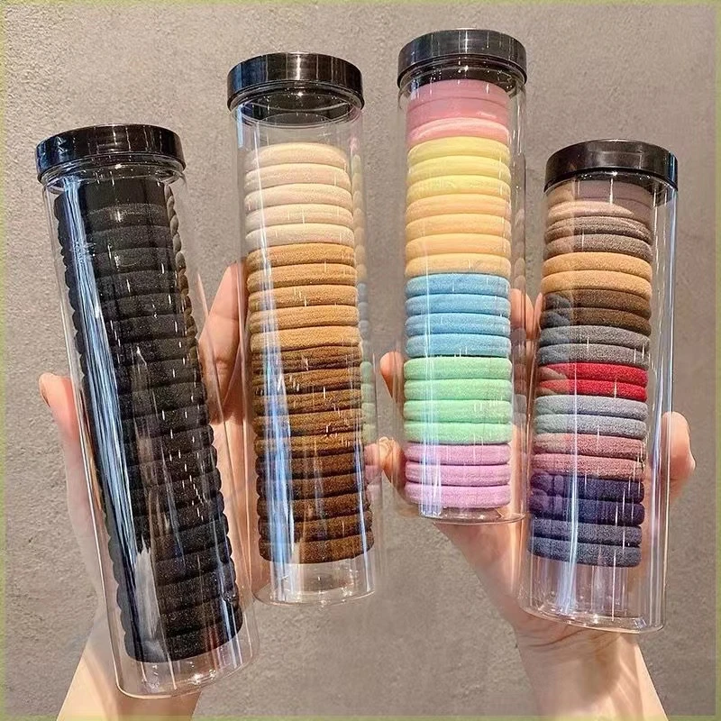 【首单钜惠9.99抢四罐80根高弹力发圈】扎头发韩流时尚款罐装发绳