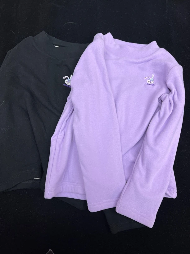 垚垚  中大童2309百搭双层德绒打底长袖圆领半高领