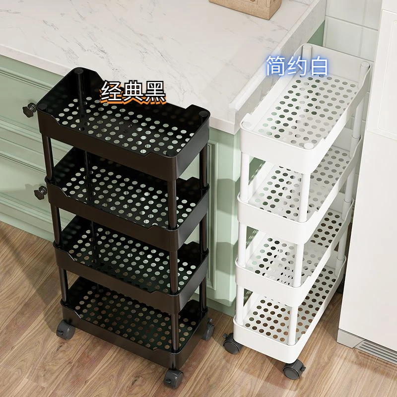 夹缝置物架厨房落地多层果蔬菜储物窄缝隙移动客厅收纳架D167