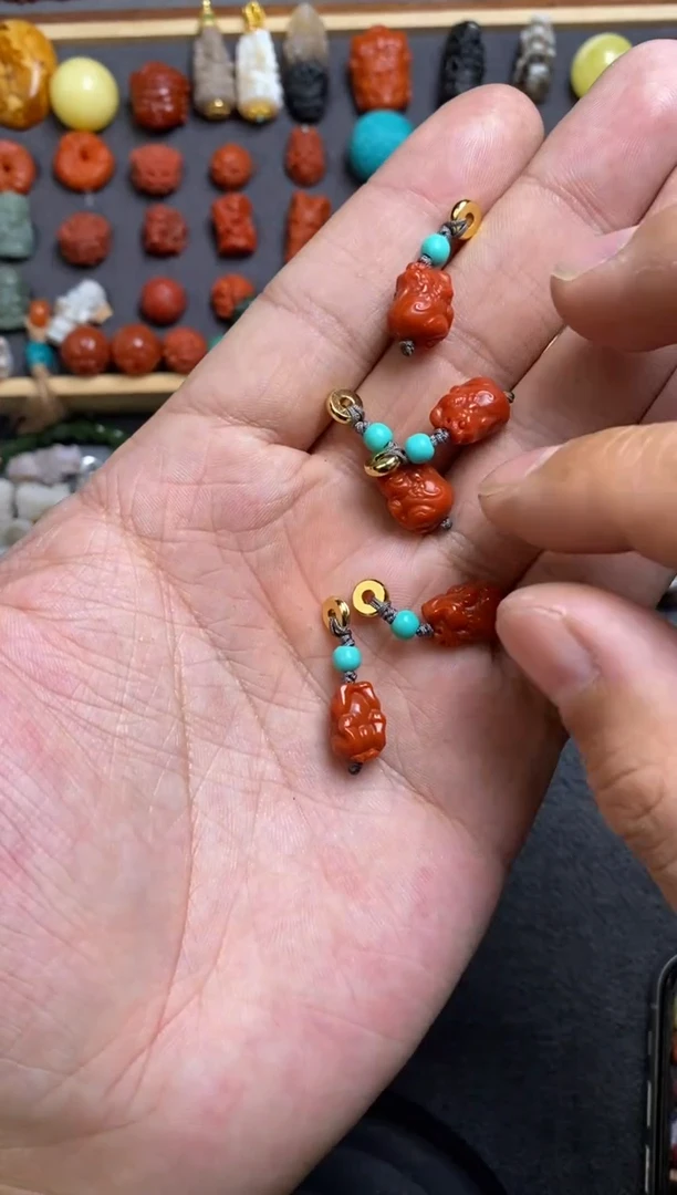 【闪购商品】南红玛瑙珠宝奇石未镶嵌8mm貔貅侧挂多样性发货发其一