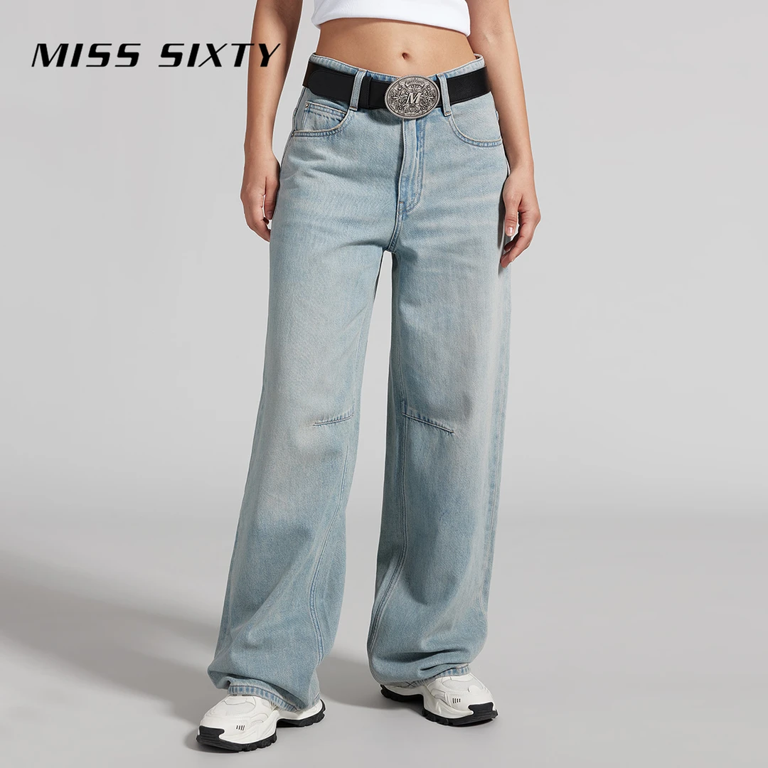 【贤哥专享】Miss Sixty夏季新款牛仔裤环保丹宁复古浅蓝高腰MS039