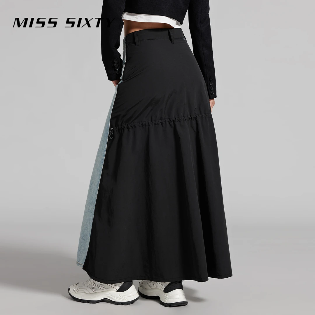 【贤哥专享】Miss Sixty春季新款牛仔裙女开衩拼接性感个性长裙5850