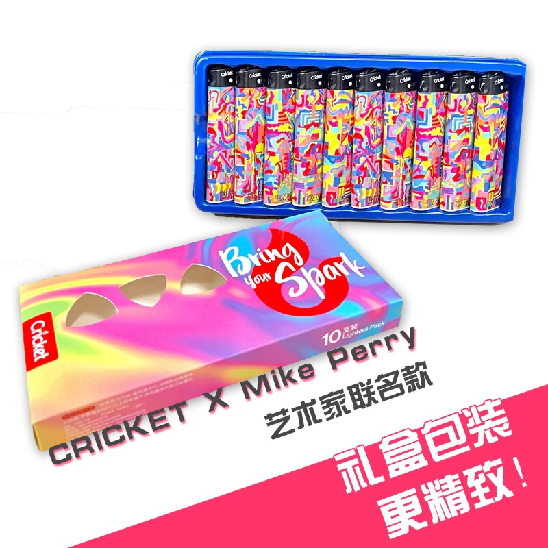 瑞典草蜢Cricket艺术涂鸦系列一次性砂轮打火机原装进口保真超市
