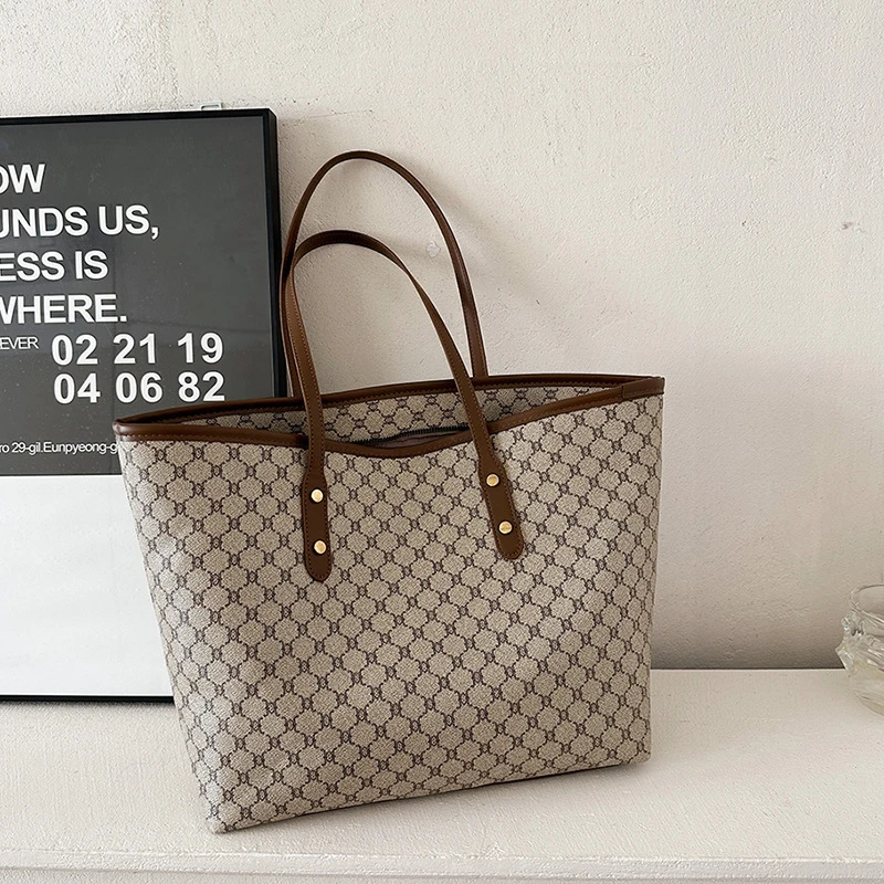 【新疆包邮】简约时尚大容量包春夏季潮托特包通勤印花手提单肩包