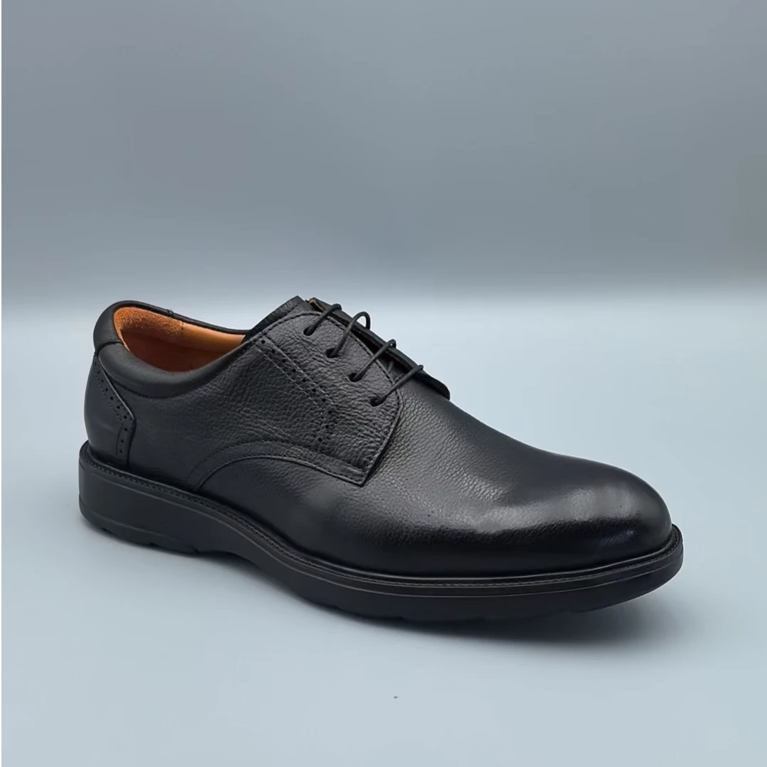 【托】新款轻质厚底系带男士真皮鞋2024339