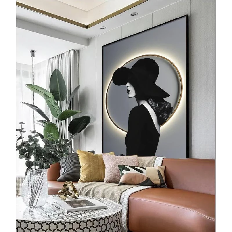 人物装饰画轻奢客厅现代简约玄关走廊画沙发背景挂画1