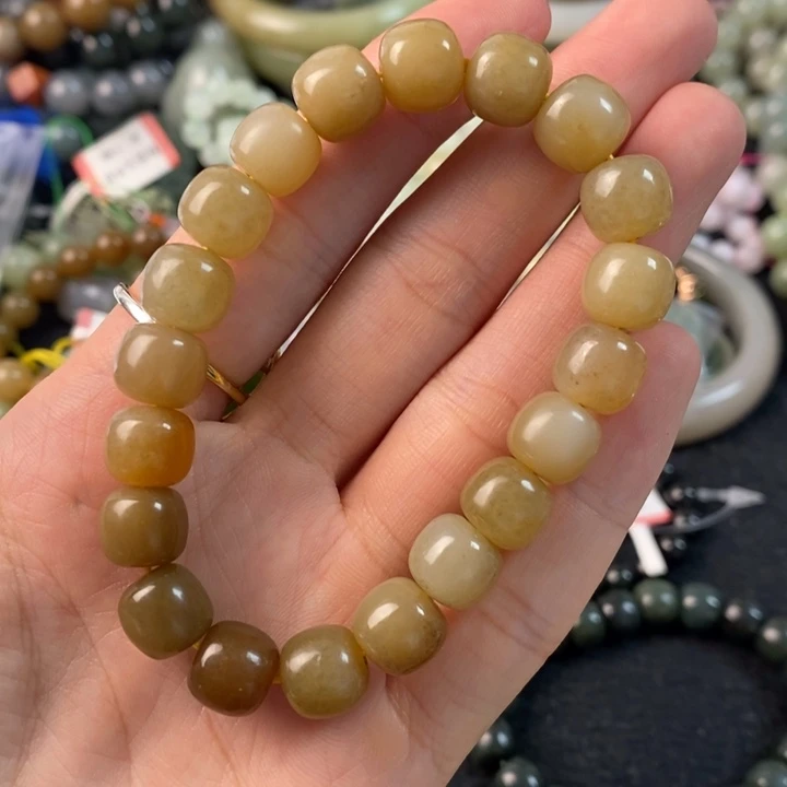 和田玉手串未镶嵌卡10