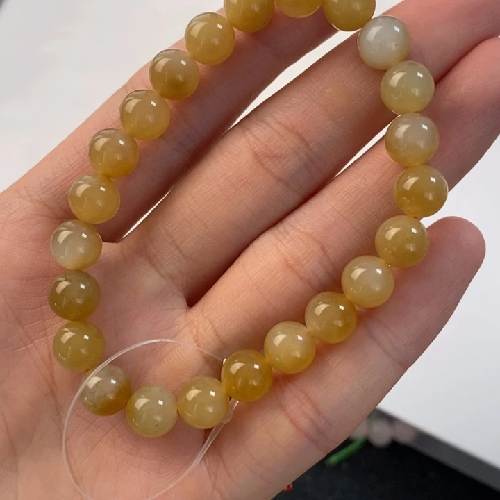 和田玉手串未镶嵌卡8