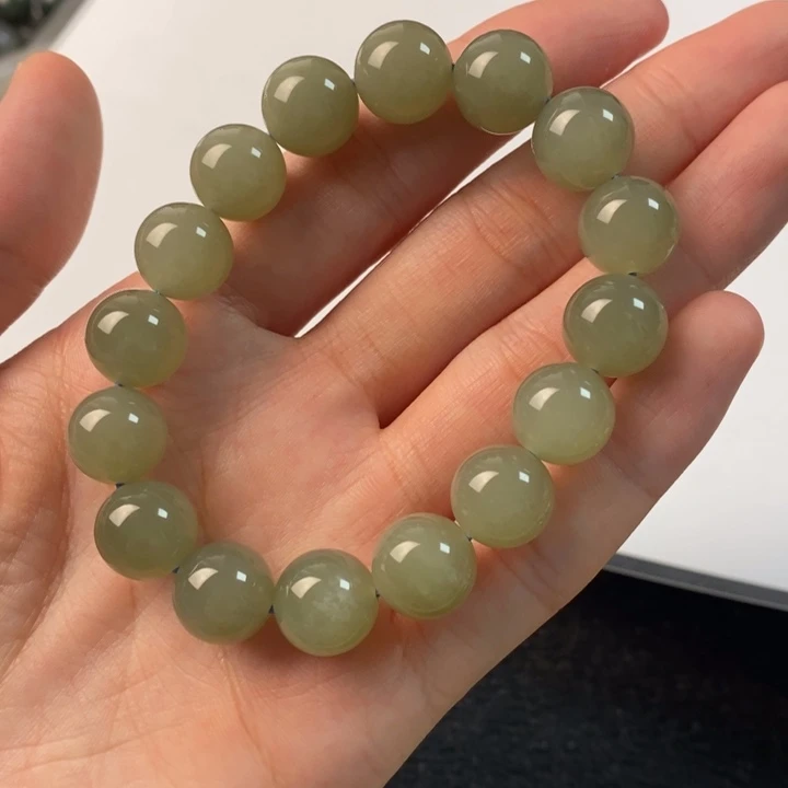 和田玉手串未镶嵌卡11.7