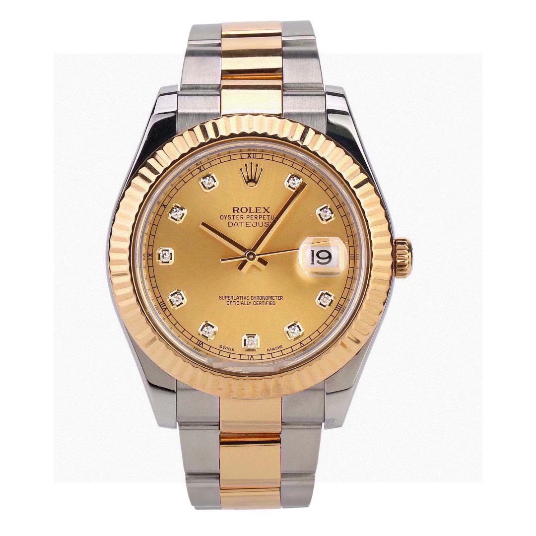 99新 Rolex/劳力士 奢侈品/日志116333金盘41mm原钻单表
