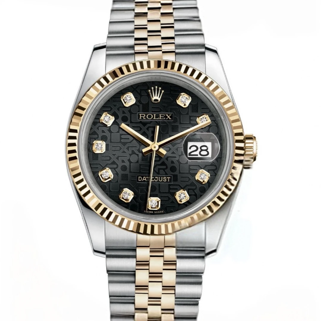 99新 Rolex/劳力士 奢侈品/日志自动机械黑电脑盘36mm原钻单表