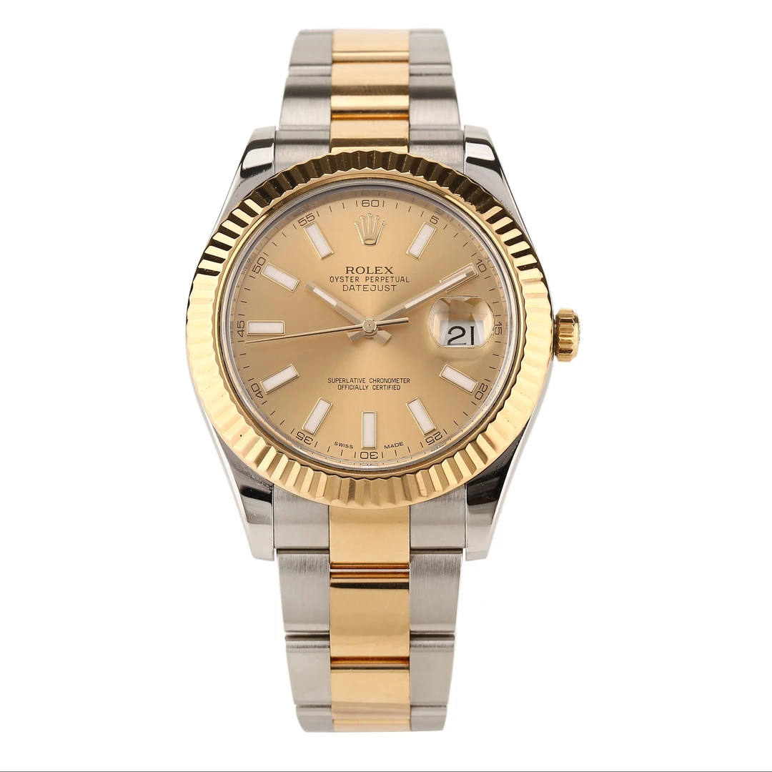 99新 Rolex/劳力士 奢侈品/日志116333金盘条刻夜光41mm单表