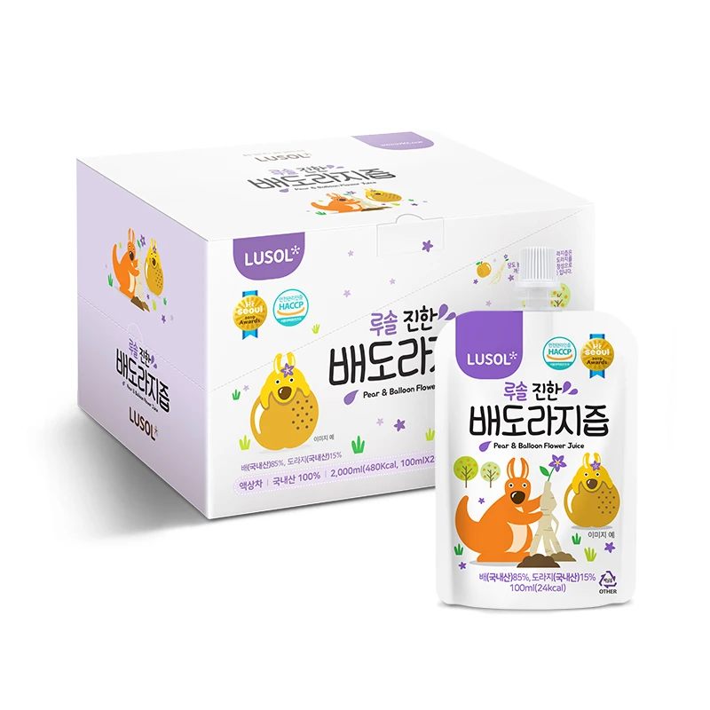 LUSOL韩国原装进口宝宝桔梗梨汁儿童果汁健康营养宝宝饮品10袋