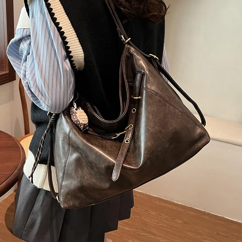 CK&gr正品授权美式复古大容量包包女2024秋冬新款单肩包百搭斜挎