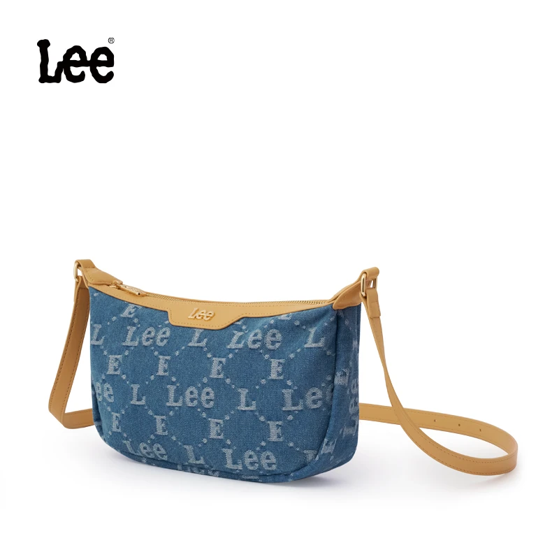 Lee女新款牛仔帆布腋下包满印单肩手提法棍月牙包新月通勤包AJ
