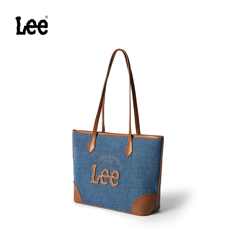 Lee欧若风复古托特包牛仔时尚休闲女士印花通勤简约百搭单肩包
