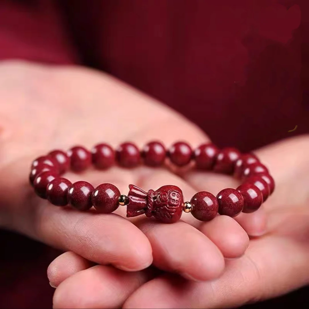 含辰砂工艺品朱砂福袋手链男女手串时尚饰品圆珠手串