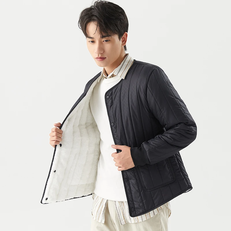 2025棉衣男短款小棉袄内穿羊羔绒打底加绒加厚防寒服保暖内胆内穿
