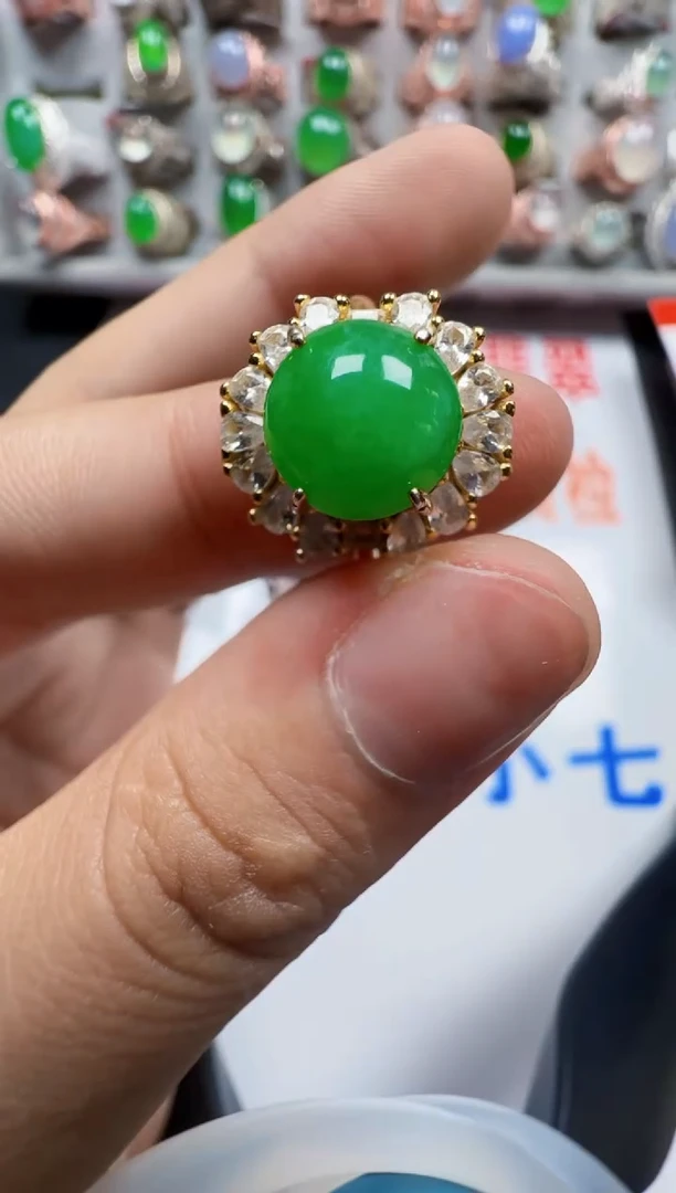 【闪购商品】翡翠戒指银S925镶嵌5003