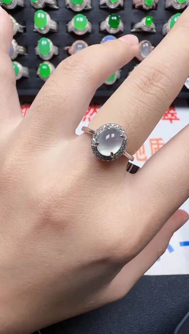 【闪购商品】翡翠戒指银S925镶嵌2400