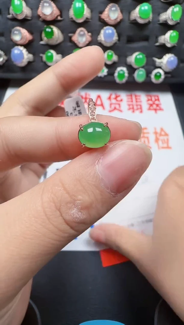 【闪购商品】翡翠戒指银S925镶嵌3435