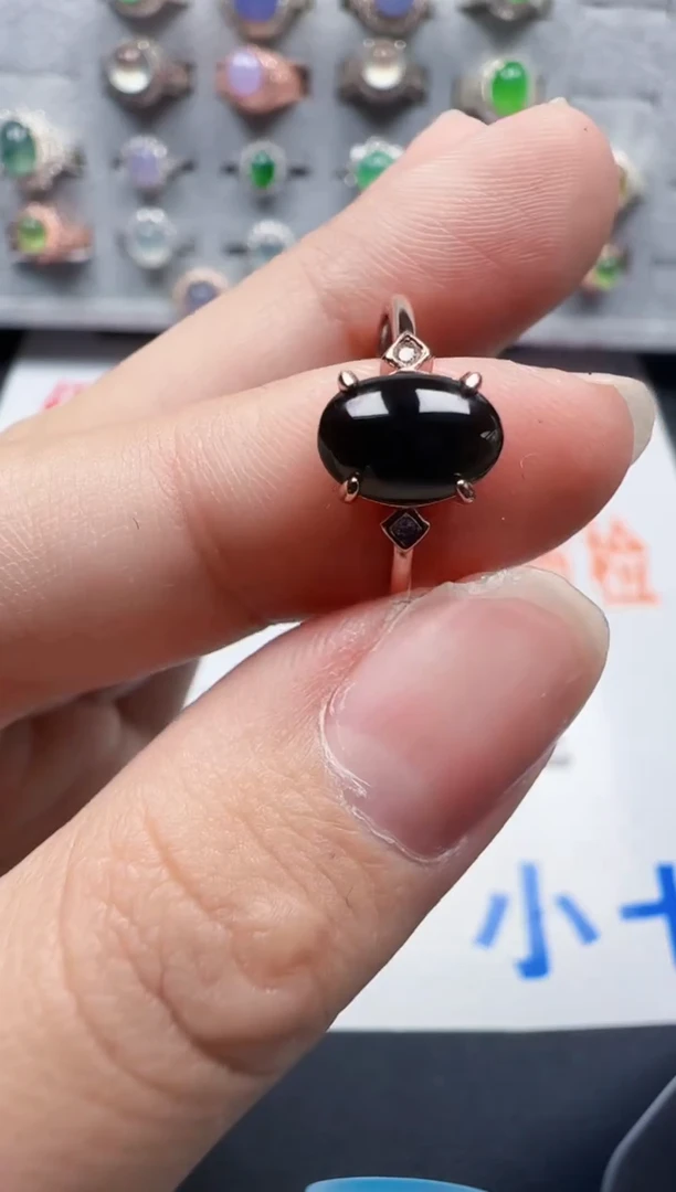 【闪购商品】翡翠戒指银S925镶嵌6237