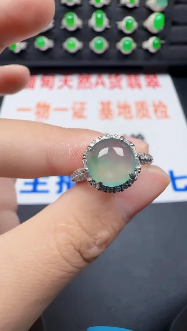【闪购商品】翡翠戒指银S925镶嵌5009