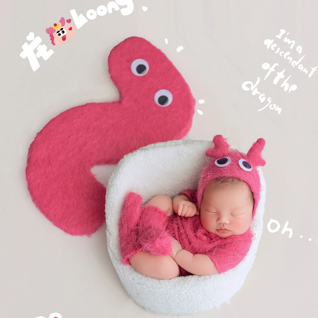 满月婴儿衣服喜庆春秋公主女针织龙宝宝连体套装纯棉新生儿DL-04