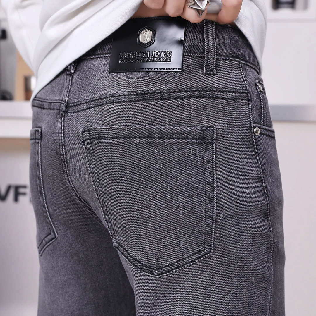 高端男士牛仔裤修身小脚百搭男装青年新款裤子潮流爆款高端