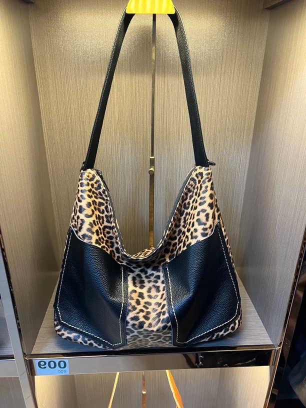 新款简约大气复古大容量豹纹腋下斜挎女包021