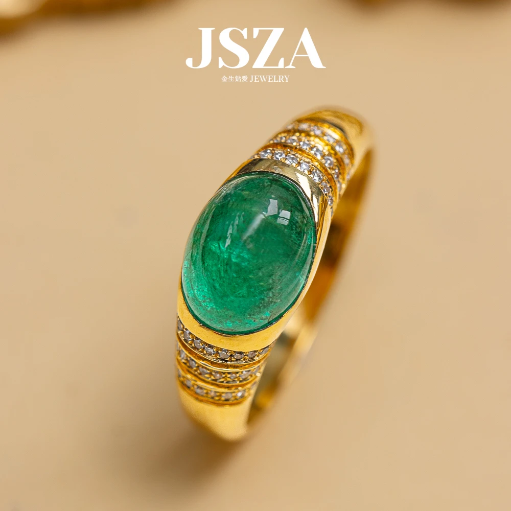 18k 金祖母绿戒指  2.37ct复古款 大牌同款