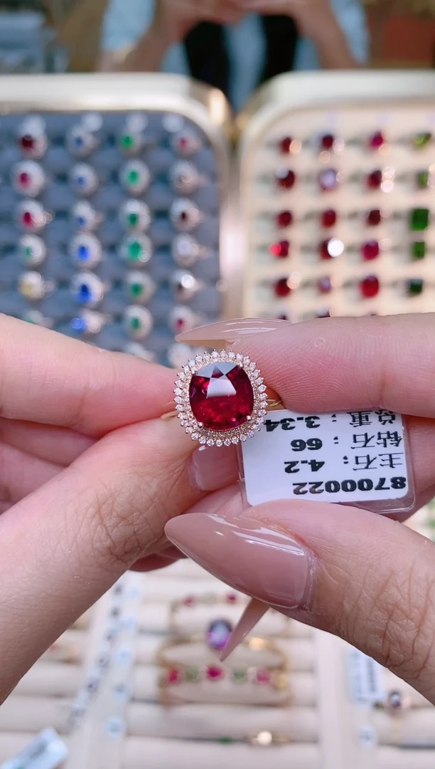 【闪购商品】碧玺18k金戒指18K金镶嵌-J
