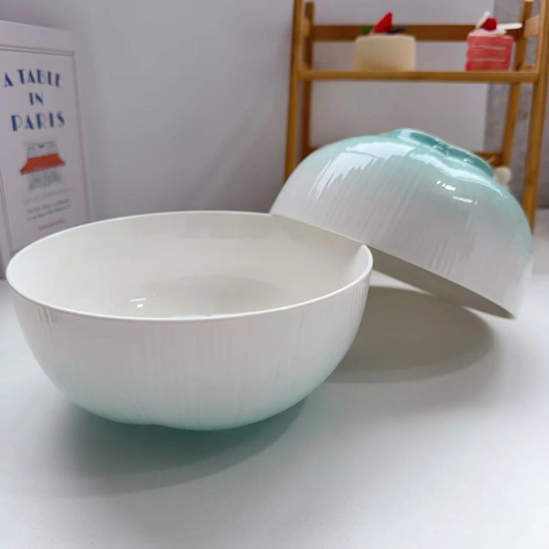 886北欧海盐系列8英寸圆口花底大汤碗两只装 长20高9