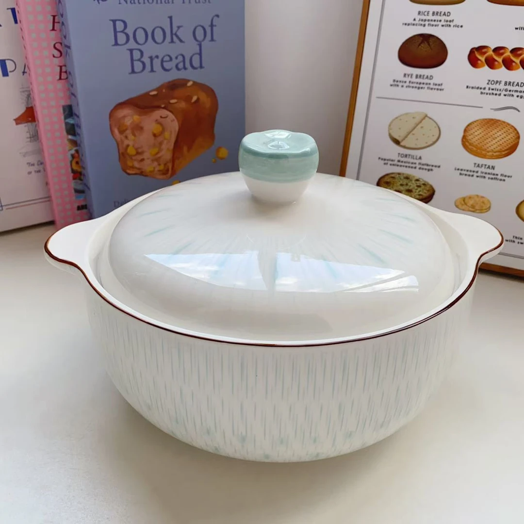 849海盐系列线条带盖汤碗10.25英寸单只装 长26.5高9.5