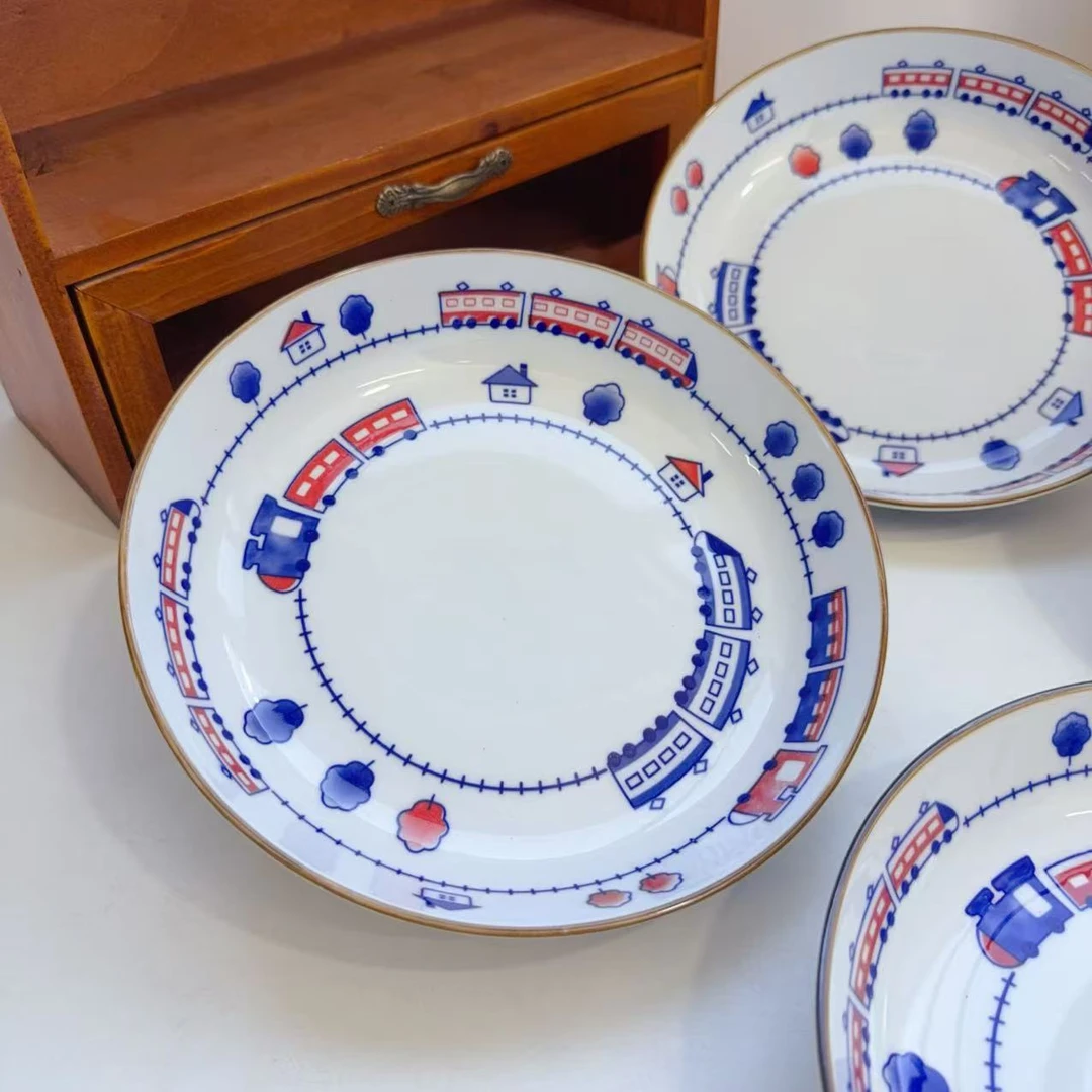 989托马斯青花高温釉下彩8英寸深盘四只装长20高4