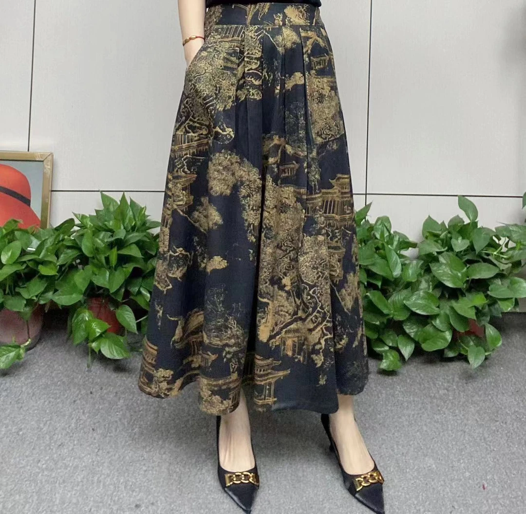 2024秋冬款加厚新中式女装半身裙气质优雅时尚中老年妈妈装裙子
