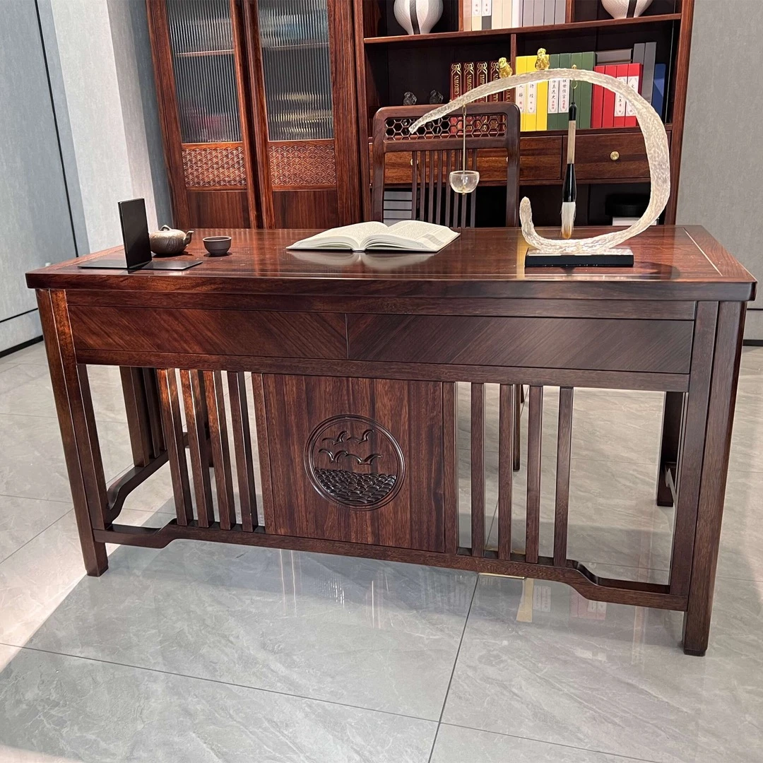 新中式实木书桌禅意家用书房写字台书法桌办公桌